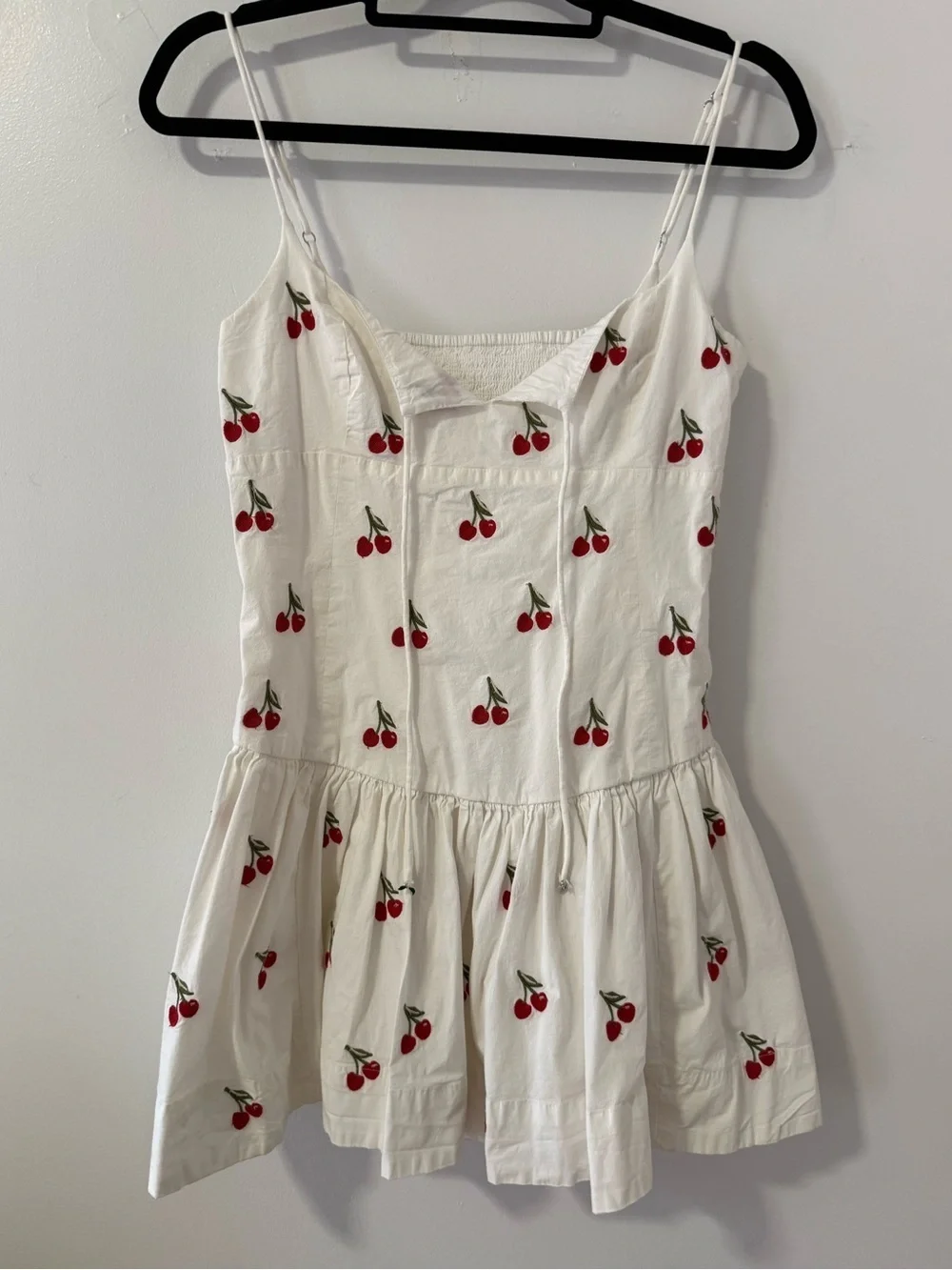 Anthropologie Maeve Sweetheart Drop-Waist Cherry Print Mini Dress - Picture 5 of 8